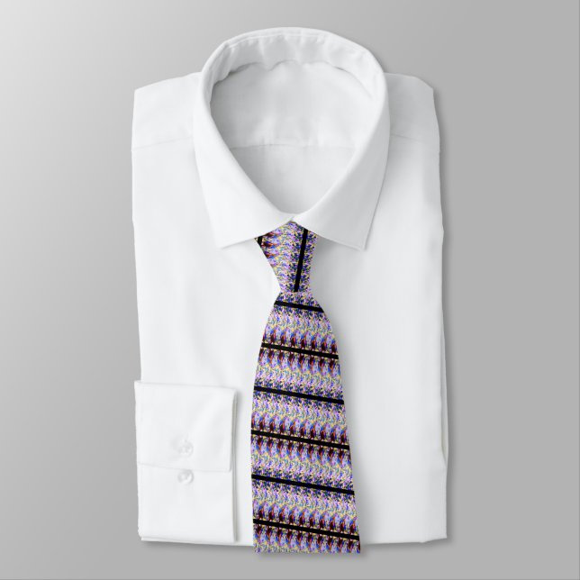 Anpassningsbar Färg Neck Tie - Lila med svart Rand Slips (Bunden)