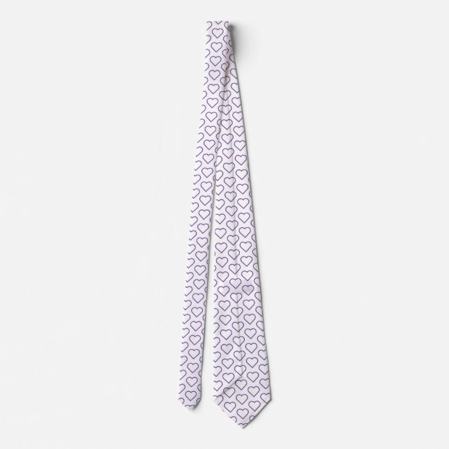 Anpassningsbar Färg Neck Tie med Hearts - Kärlek Slips (Baksida)