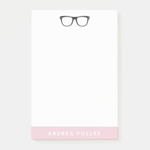 ANPASSNINGSBAR FÄRG Nerdy Black Glass Personal Post-it Block