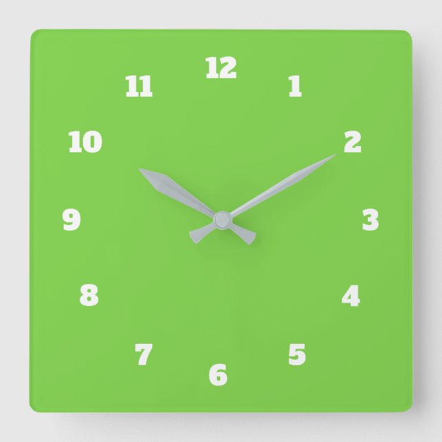 Anpassningsbar Färg Numbers Font Personlig Greener Fyrkantig Klocka (Framsida)