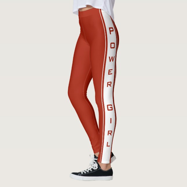 Anpassningsbar Färg och Textlaggings Power Girl -  Leggings (Vänster)