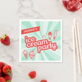 Anpassningsbar Färg Personlig Ice Cream Party Napk Pappersservett
