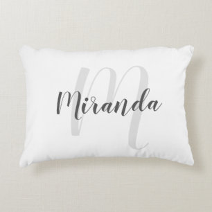 Anpassningsbar Färg Personlig Monogram och Namn Prydnadskudde