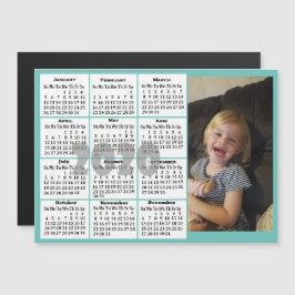 Anpassningsbar Färg Photo Mini Calendar Magnetisk Inbjudningskort