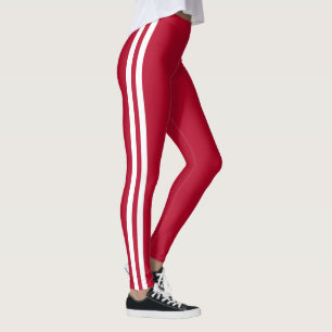 Anpassningsbar Färg Red Leggings Two Side White Ra