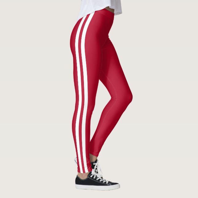 Anpassningsbar Färg Red Leggings Two Side White Ra (Höger)