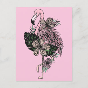 Anpassningsbar Färg Rosa Flamingo Vykort