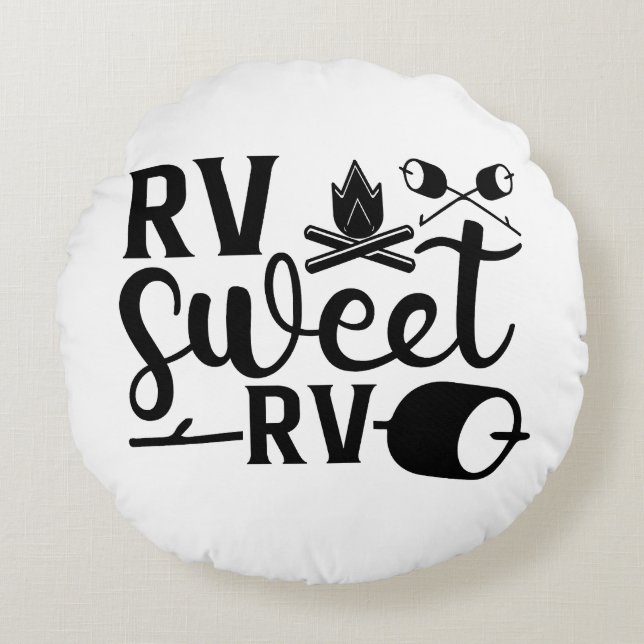 ANPASSNINGSBAR FÄRG RV Sweet RV Camping Rund Kudde (Framsidan)