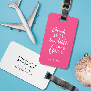 Anpassningsbar Färg Script Little but Fierce Shake Bagagebricka