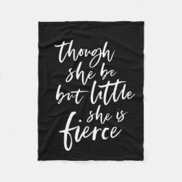 Anpassningsbar Färg Script Little but Fierce Shake Fleecefilt