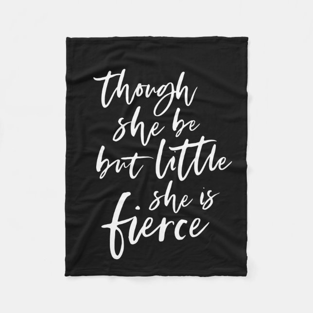 Anpassningsbar Färg Script Little but Fierce Shake Fleecefilt (Framsidan)