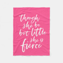 Anpassningsbar Färg Script Little but Fierce Shake Fleecefilt