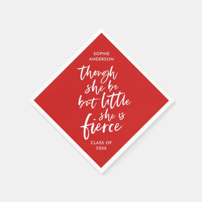 Anpassningsbar Färg Script Little but Fierce Shake Pappersservett (Hörn)
