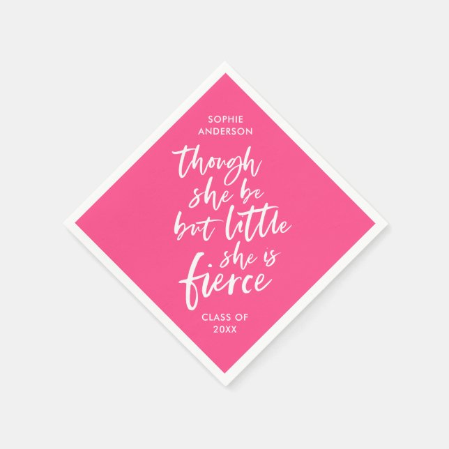 Anpassningsbar Färg Script Little but Fierce Shake Pappersservett (Hörn)