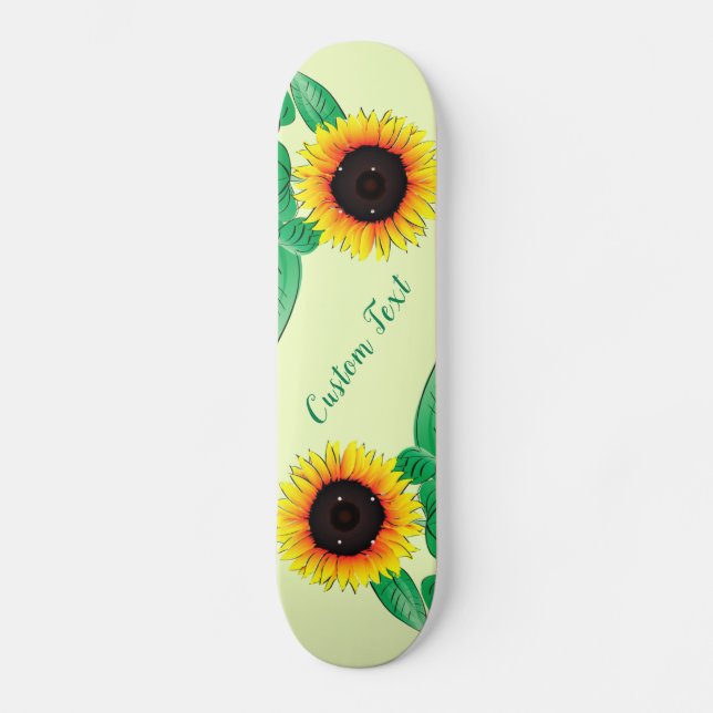 Anpassningsbar Färg Skateboard med solblommor (Framsida)