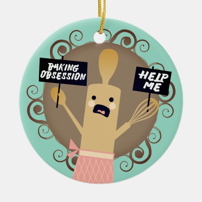 Anpassningsbar färg som bakar besatt julprydnad julgransprydnad keramik (Framsidan)