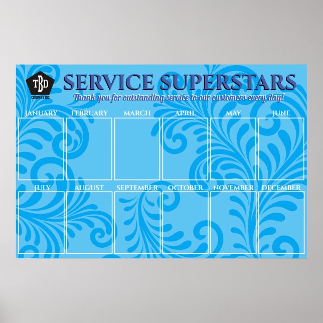 Anpassningsbar färg söt fotoanställd för månaden poster (Framsidan)