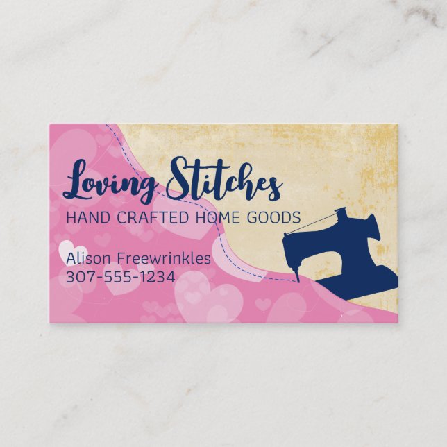 Anpassningsbar färg sytråd för sömnad av hjärtkort visitkort (Framsida)