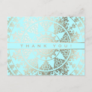 Anpassningsbar Färg Tack Postcard Gold Foil Vykort