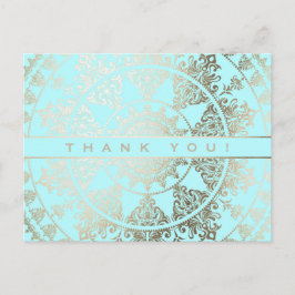 Anpassningsbar Färg Tack Postcard Gold Foil Vykort