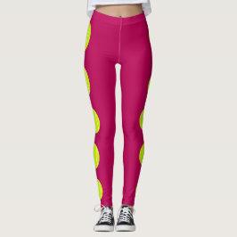 Anpassningsbar Färg Tennis Boll Leggings