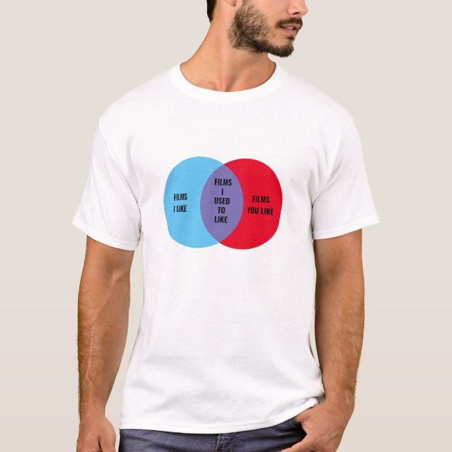 Anpassningsbar färg & text Elitist Cinephile Venn  T Shirt (Framsida)