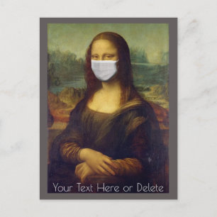Anpassningsbar Färg/Text Mona Lisa Painting w/ Ans Vykort