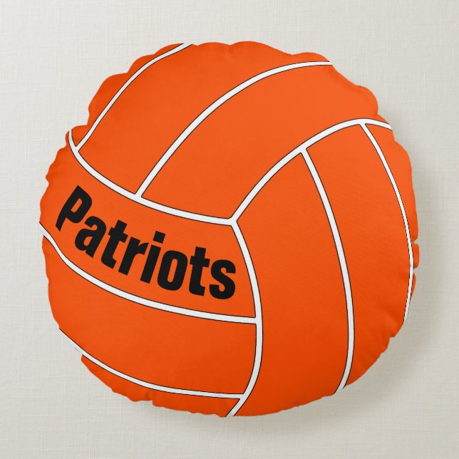 Anpassningsbar Färg & Text Volleyball Player Dekor Rund Kudde (Framsidan)