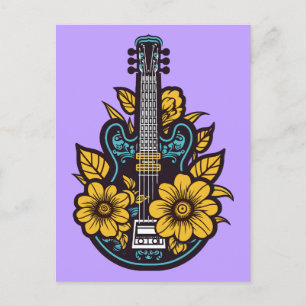 Anpassningsbar Färg Ukulele Vykort