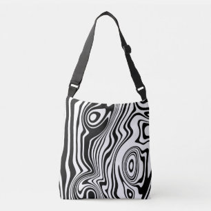 Anpassningsbar Färg Vågar Black White Crossbody Ba Axelväska