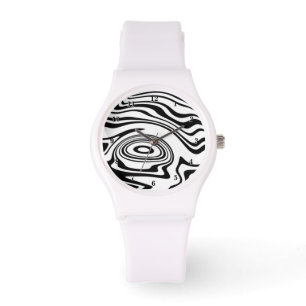 Anpassningsbar Färg Vågar Watch - Black and White Armbandsur