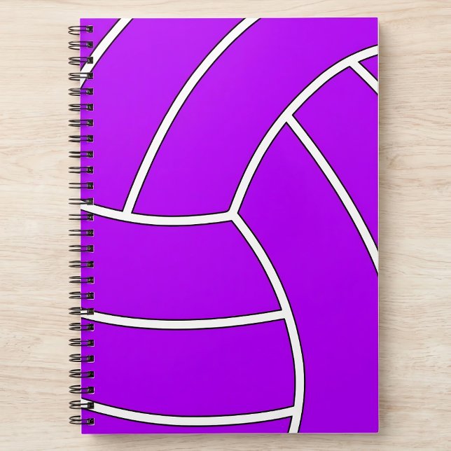 Anpassningsbar Färg Volleyball bärbar dator Anteckningsbok (Custom color volleyball notebook on desk. Great for volleyball players, coaches and fans.)