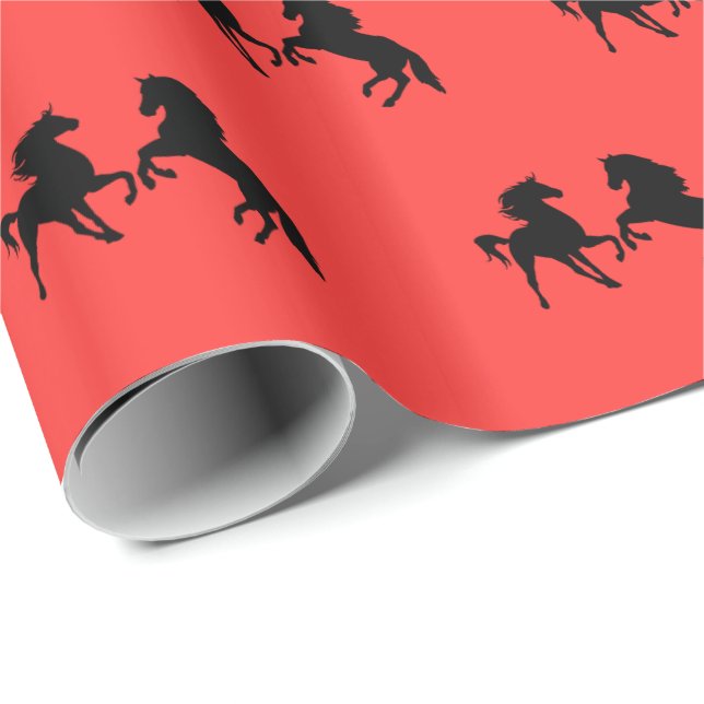 Anpassningsbar Färg Wrapping Papper Horses Ett par Presentpapper (Rullad Hörn)
