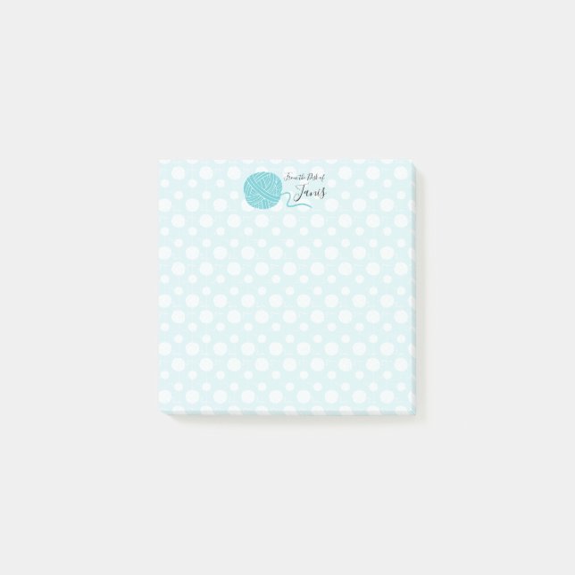 Anpassningsbar Färg Yarn Boll String Mönster Post-it Block (Framsida)