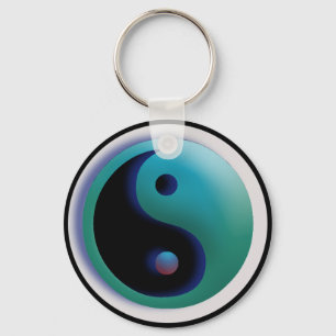 Anpassningsbar Färg YingYang Keychain Nyckelring