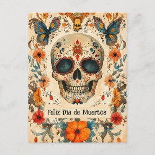 Anpassningsbar 💀 färgämne Día de Muertos Vykort