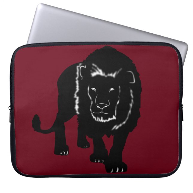 Anpassningsbar Färger Laptop sleeve med Lejona - D (Framsidan)