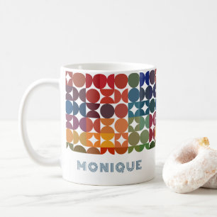Anpassningsbar Färgfull Lila för blå Orange Retro Kaffemugg