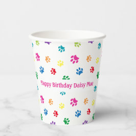 Anpassningsbar Färgfull Tass avtryck Rosa Pet Föde