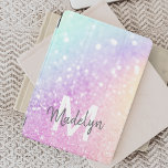 Anpassningsbar Färgfylld Elegant Glitter Iridescen iPad Mini Skydd<br><div class="desc">Anpassa enkelt den här eleganten färglös bokeh glitter mönster med ditt eget namn och/eller monogram.</div>