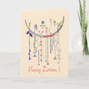 Anpassningsbar Färgfyllt Dangle Art Birthday Card Kort