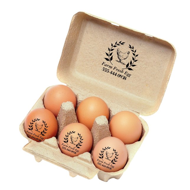 Anpassningsbar Farm Fresh Egg self Bläck Round Fri Självfärgande Stämpel (Skapare uppladdad)