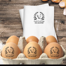 Anpassningsbar Farm Fresh Egg self Bläck Round Fri