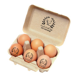 Anpassningsbar Farm Fresh Egg self Bläck Round Fri Stämpel