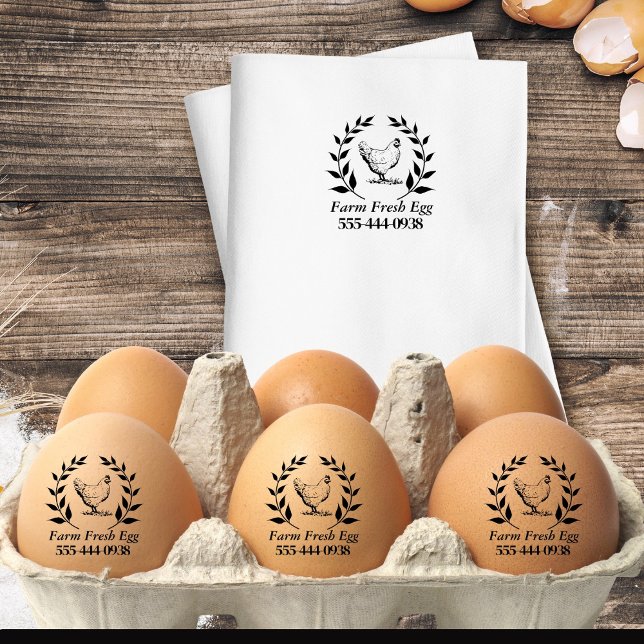Anpassningsbar Farm Fresh Egg self Bläck Round Fri Stämpel (Skapare uppladdad)