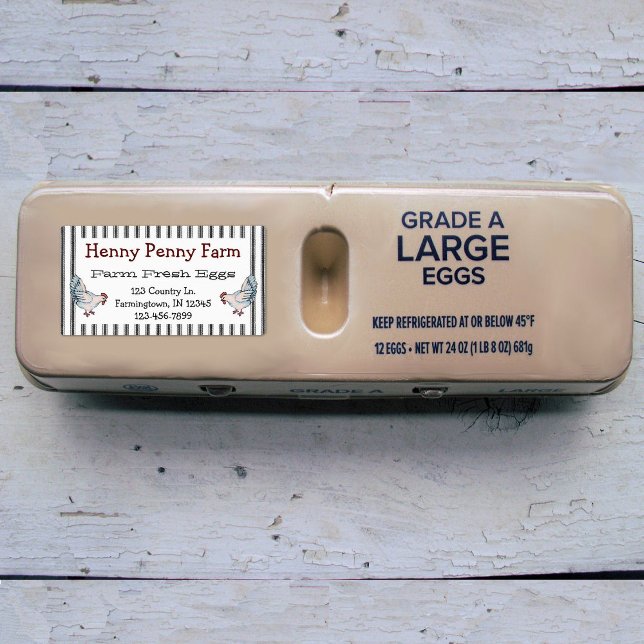Anpassningsbar Farm Fresh Eggs Chickens-etikett Fraktsedel (Skapare uppladdad)