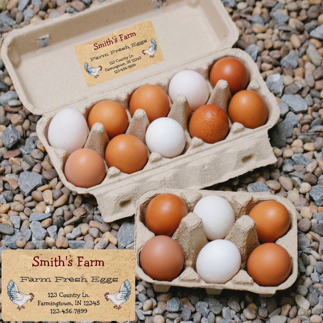 Anpassningsbar Farm Fresh Eggs Chickens-etikett Fraktsedel (Skapare uppladdad)