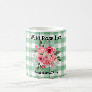 Anpassningsbar Farmhouse Land Gingham Vild Ro Kaffemugg