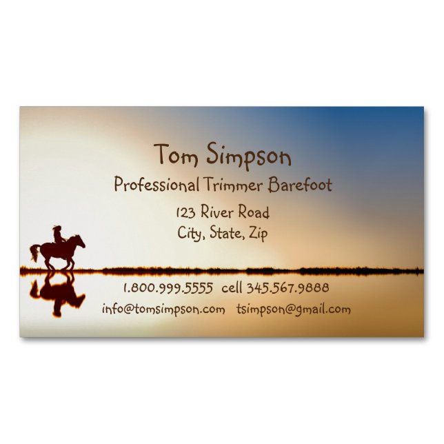 Anpassningsbar Farrier Trimmer Horse Riding Hoof C Magnetiska Visitkort (Framsida)