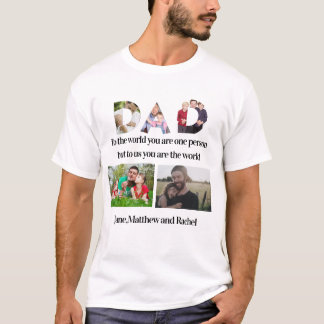 Anpassningsbar Fars dag 5 fotokollage T Shirt